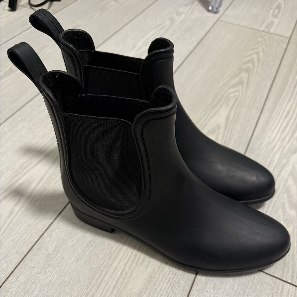 Jeffery Campbell 8 Forecast Chelsea waterproof rain boots black slip on casual